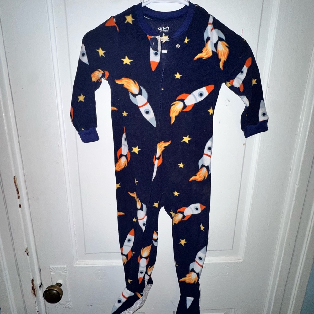 Carter's Blue Rocket and Star Print Footie